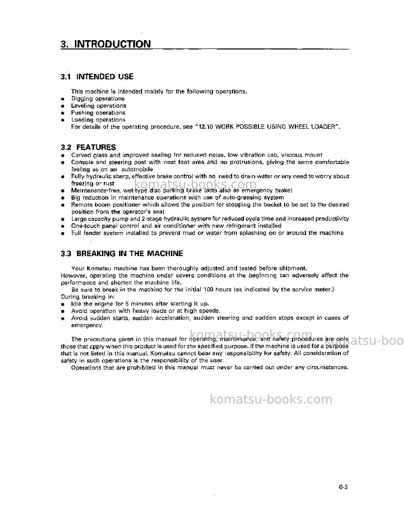 Komatsu wa380-3jpn Operation manual cover Page 4