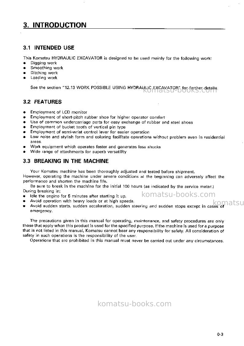Komatsu pc40-7jpn Operation manual cover Page 4