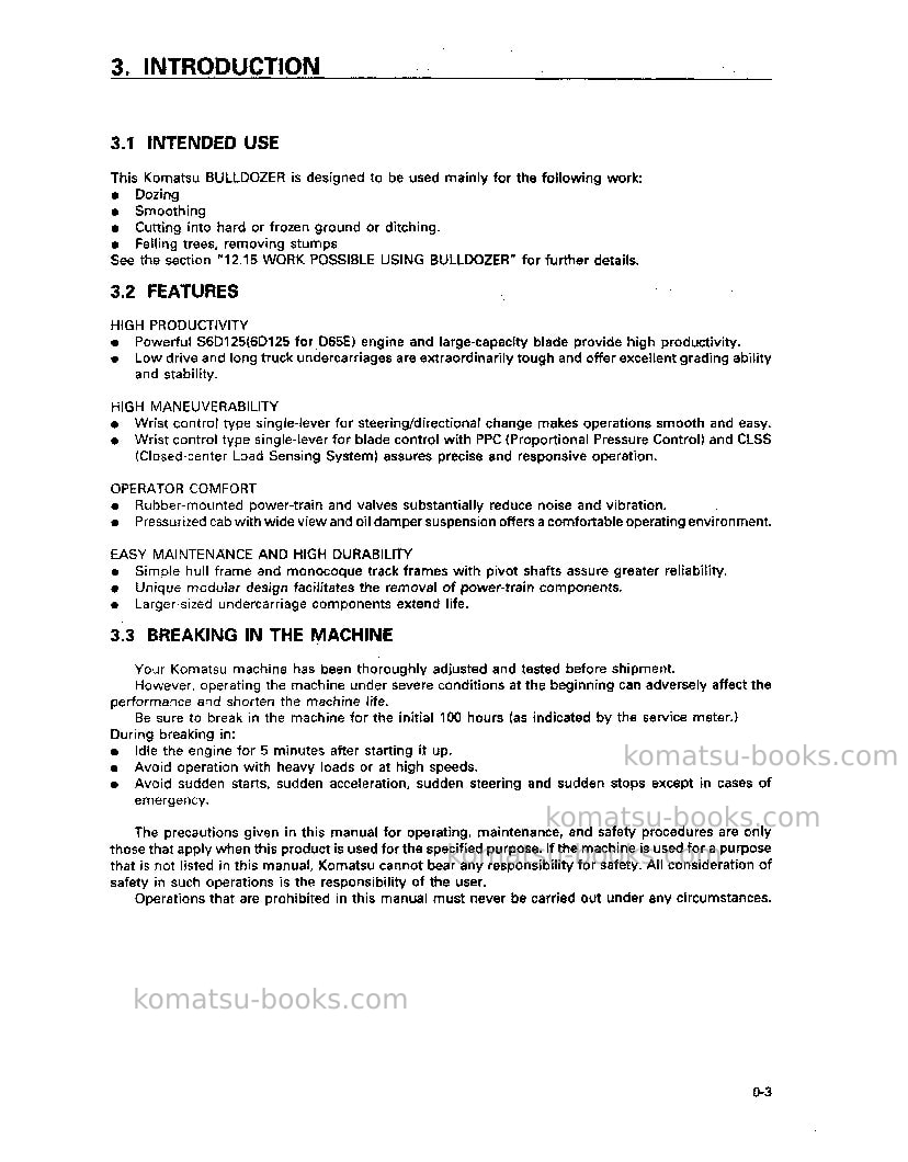 Komatsu d65e-12jpn Operation manual cover Page 4 Komatsu d65e-12jpn Operation manual cover Page 4