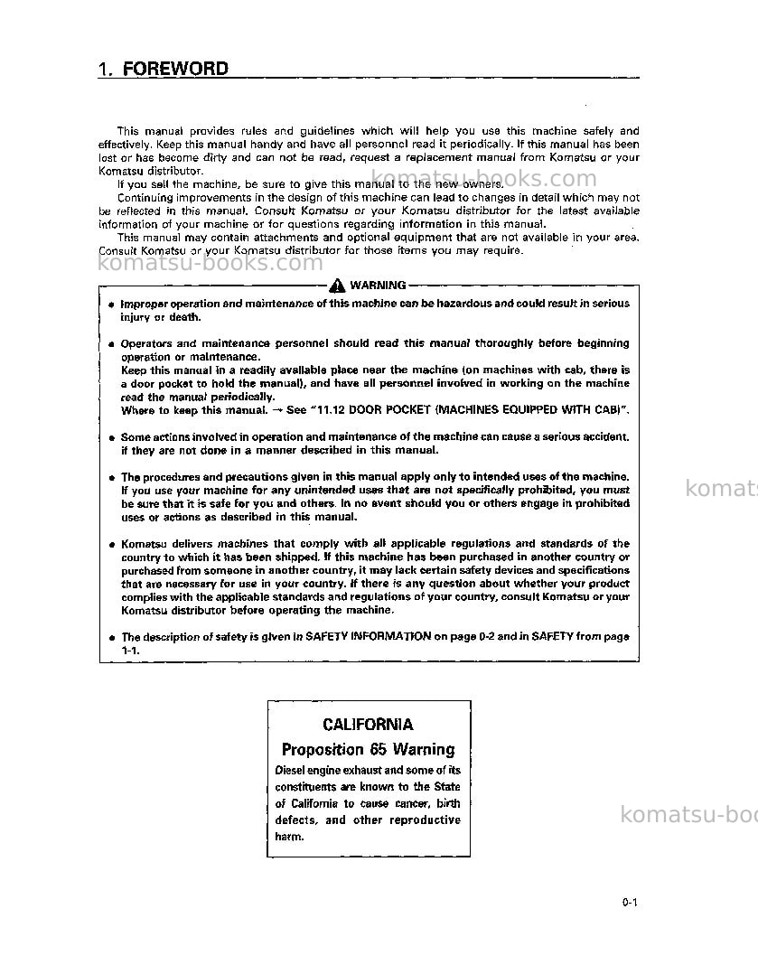 Komatsu d65e-12jpn Operation manual cover Page 4 Komatsu d65e-12jpn Operation manual cover Page 4