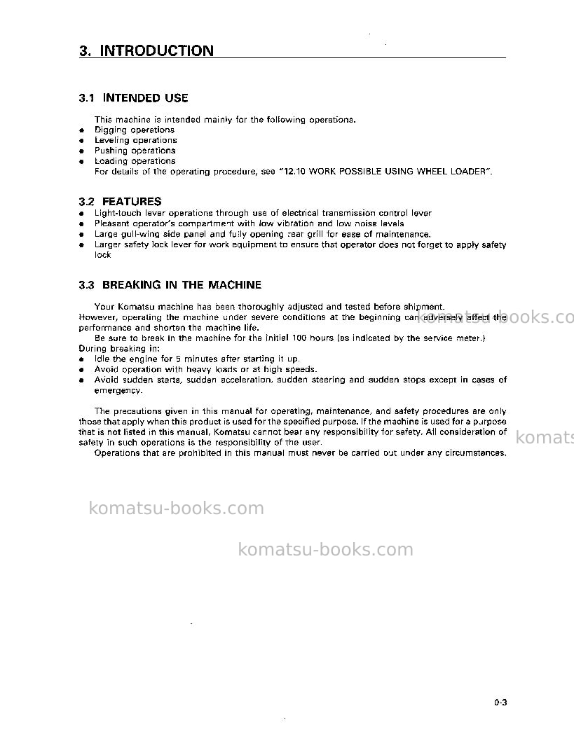 Komatsu wa250-3jpn Operation manual cover Page 4 Komatsu wa250-3jpn Operation manual cover Page 4