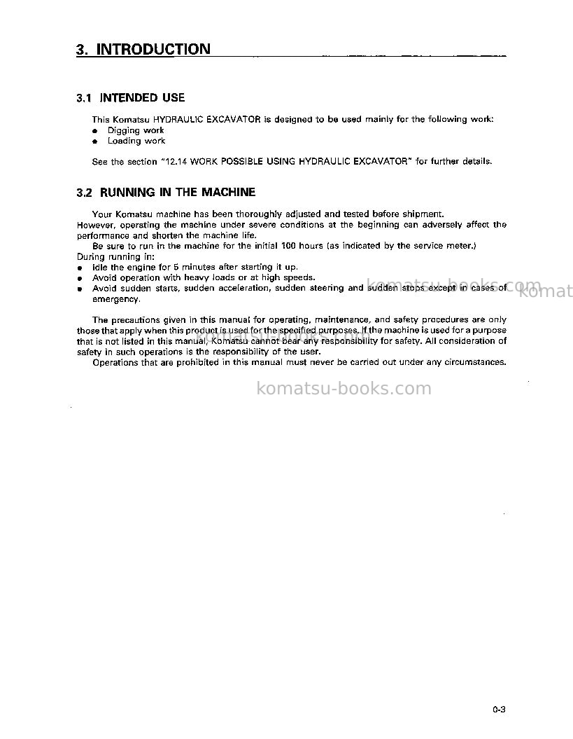 Komatsu pc1000-1jpn Operation manual cover Page 4 Komatsu pc1000-1jpn Operation manual cover Page 4