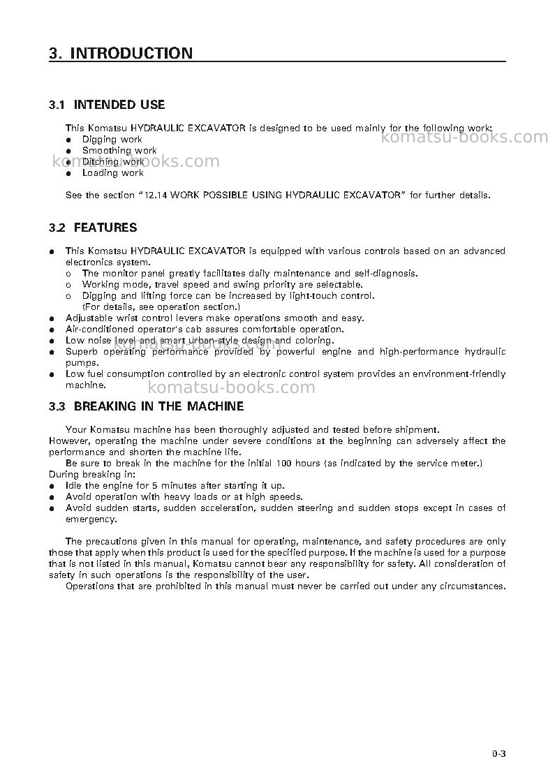 Komatsu pc300lc-6jpn Operation manual cover Page 4