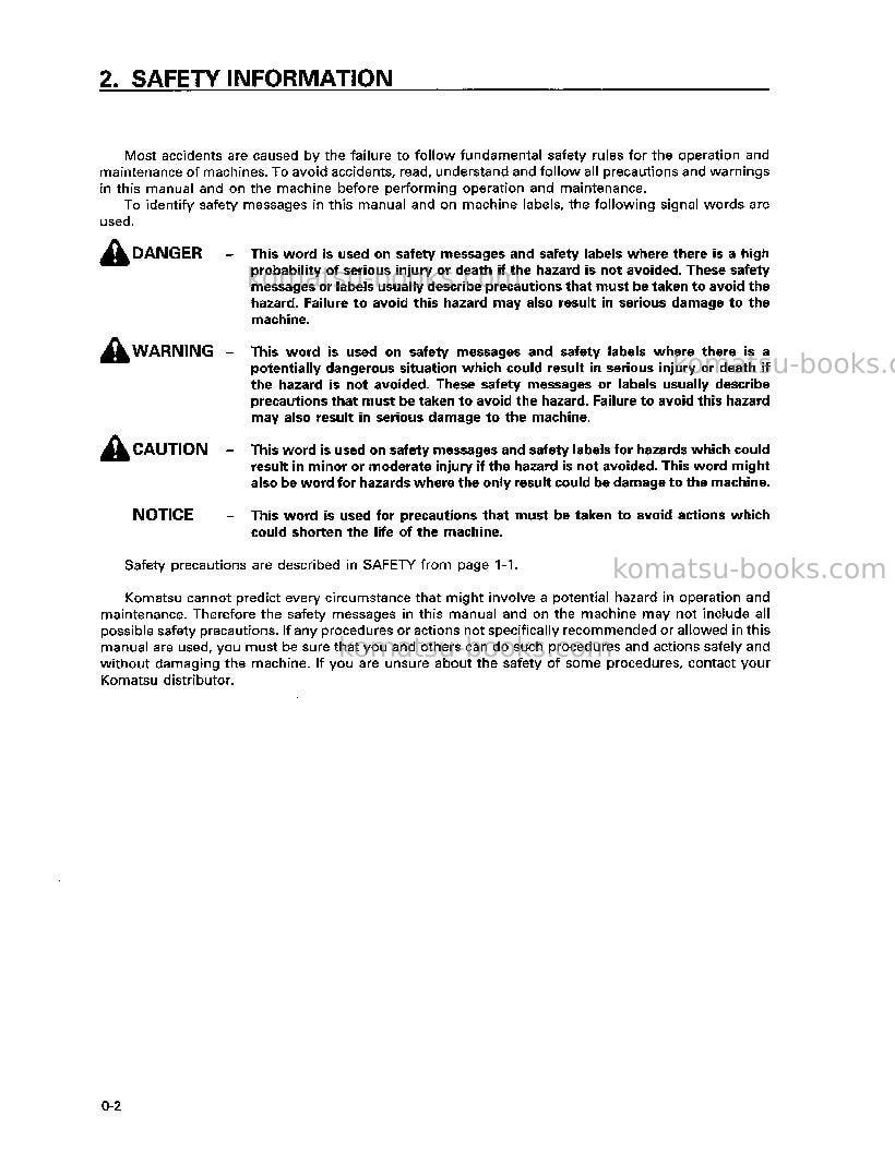 Komatsu wa900-1jpn Operation manual cover Page 4 Komatsu wa900-1jpn Operation manual cover Page 4