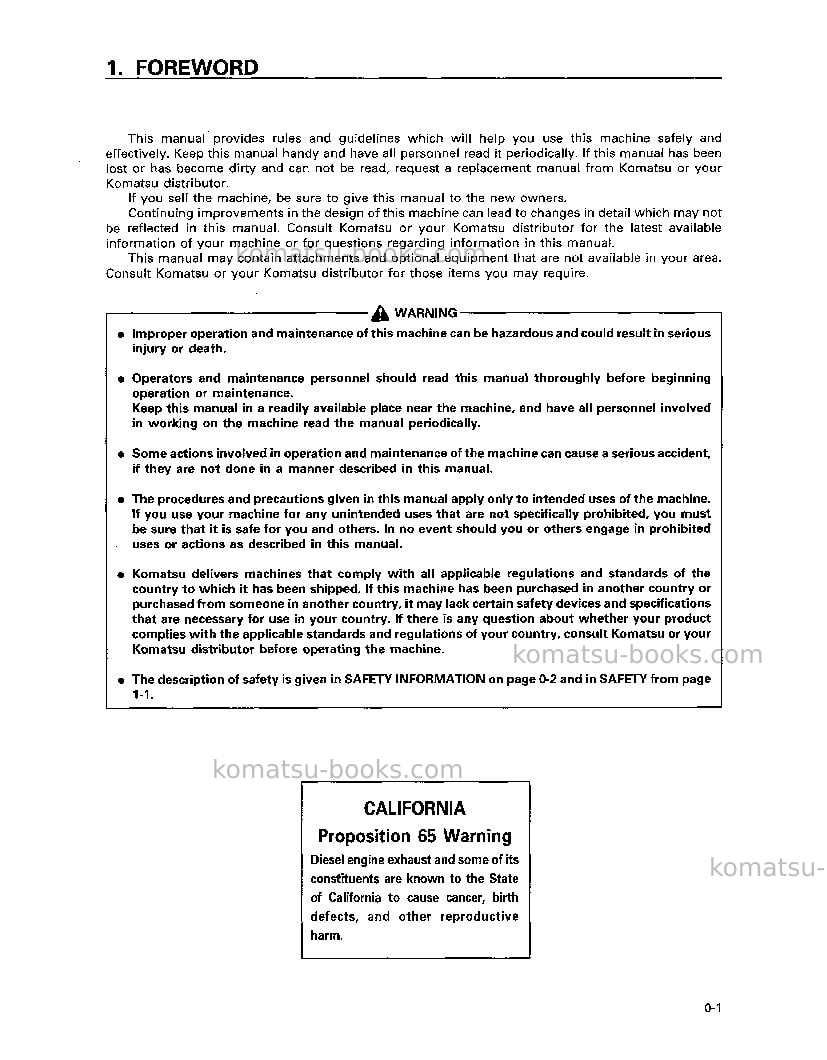 Komatsu d375a-3jpn-6-track roller Operation manual cover Page 4 Komatsu d375a-3jpn-6-track roller Operation manual cover Page 4