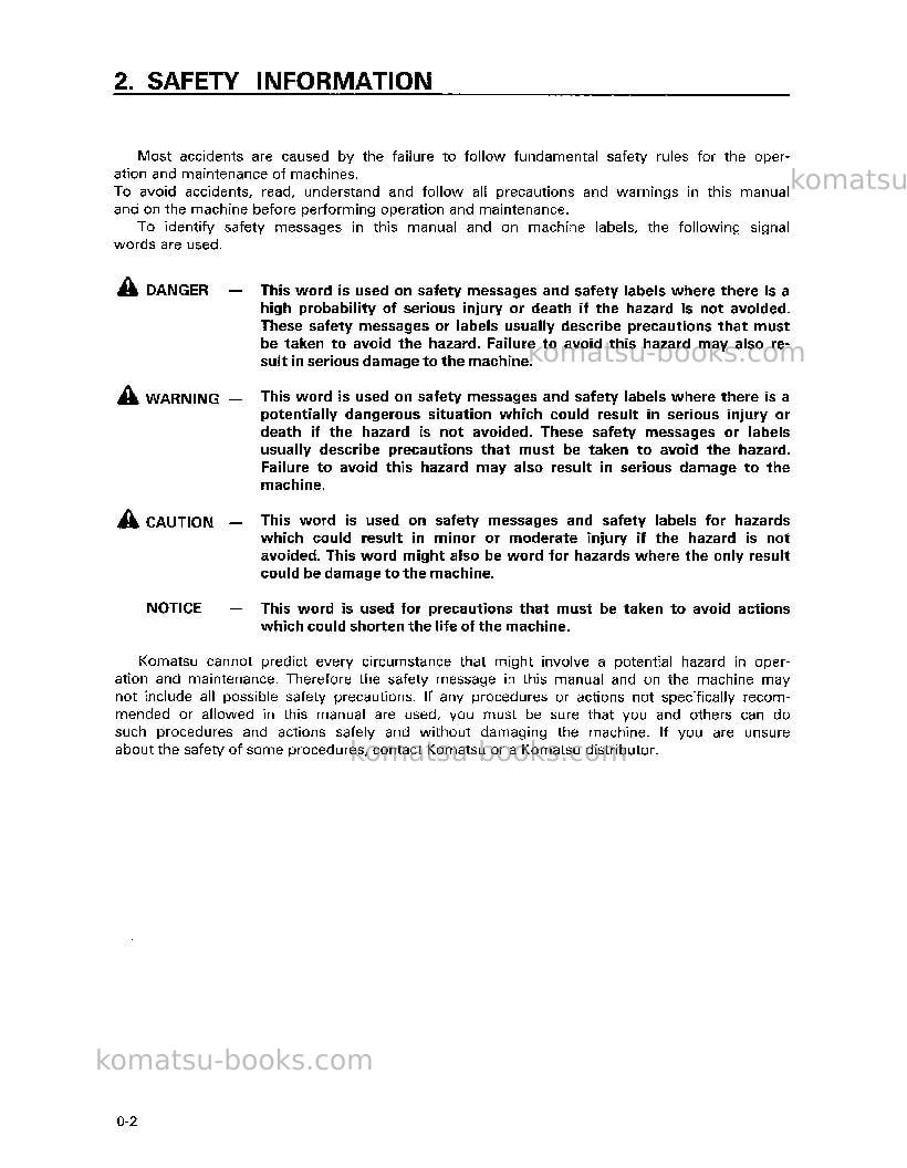 Komatsu d31e-20jpn-trimming dozer for china Operation manual cover Page 4 Komatsu d31e-20jpn-trimming dozer for china Operation manual cover Page 4
