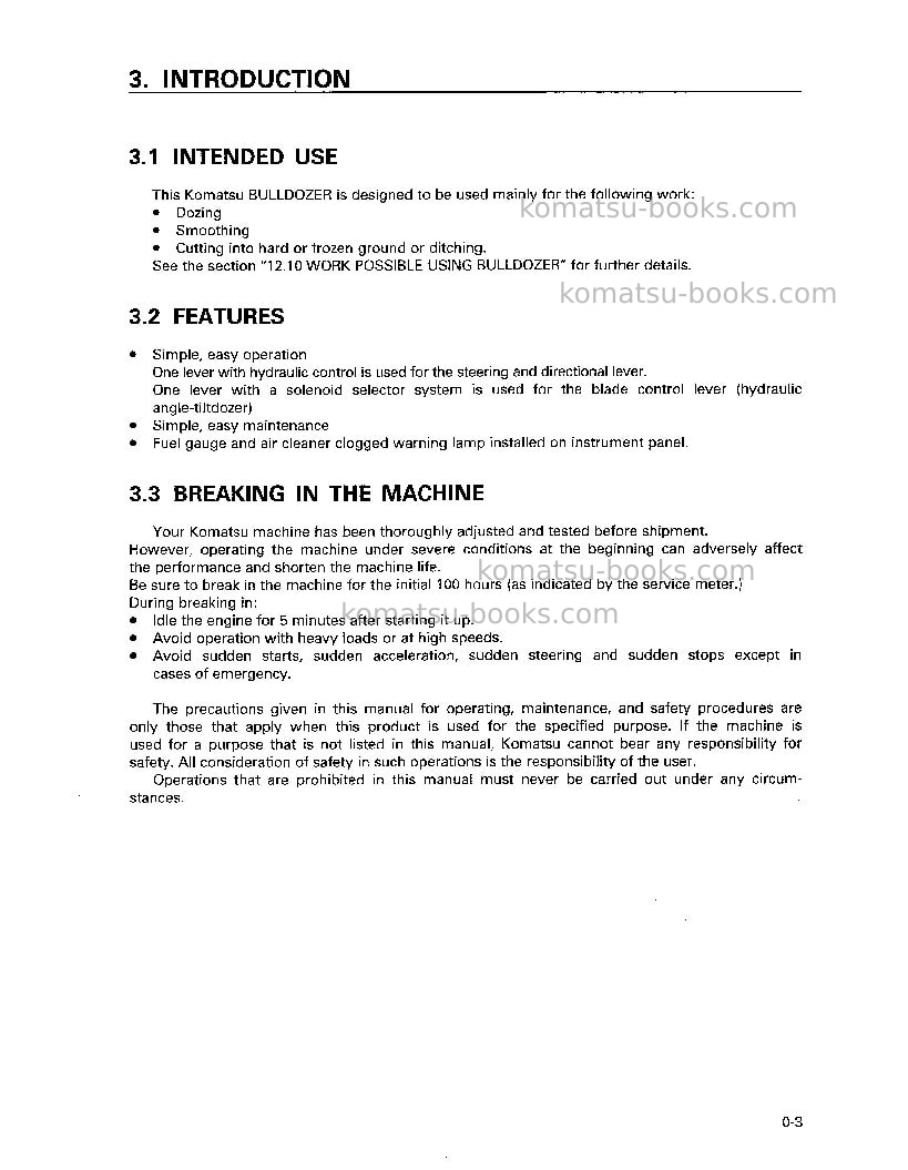 Komatsu d31e-20jpn-trimming dozer Operation manual cover Page 4