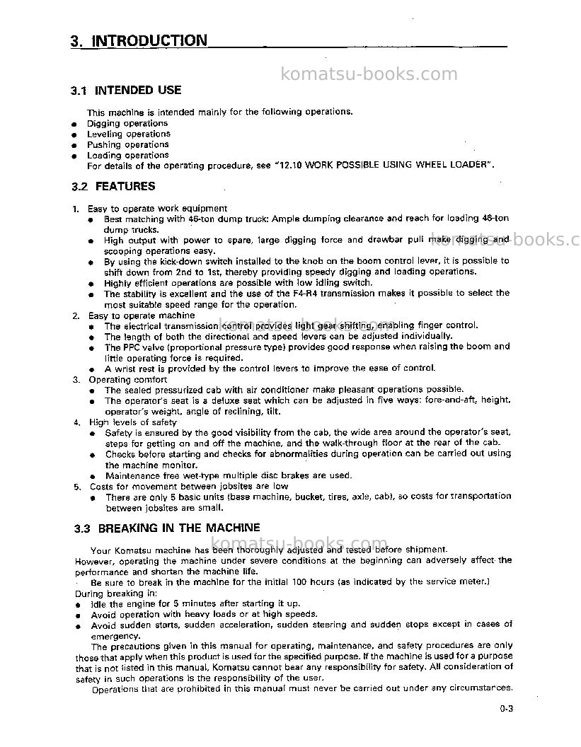Komatsu wa700-1jpn Operation manual cover Page 4