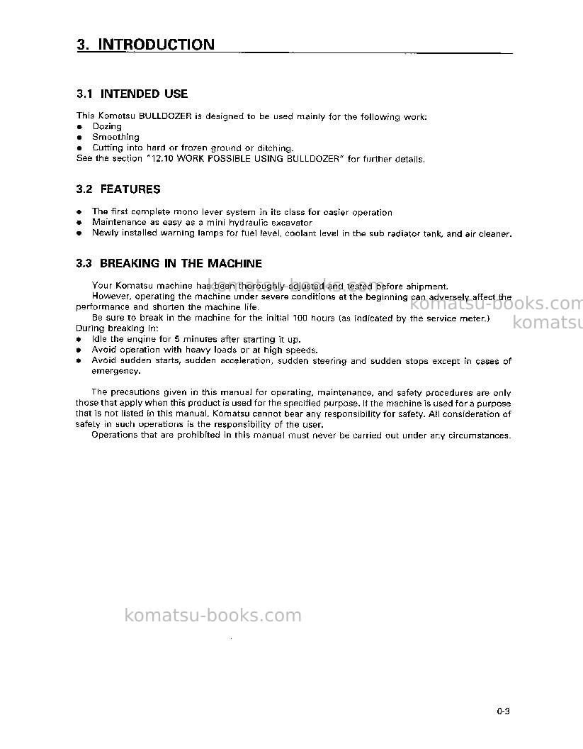 Komatsu d31e-20jpn-trimming dozer Operation manual cover Page 4