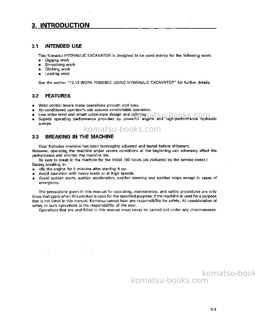 Komatsu pc200-6tha-b Operation manual cover Page 4 Komatsu pc200-6tha-b Operation manual cover Page 4
