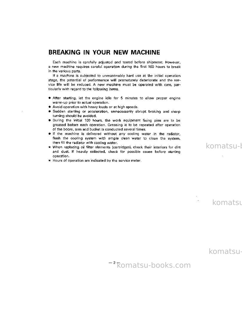 Komatsu pc400lc-5jpn Operation manual cover Page 4 Komatsu pc400lc-5jpn Operation manual cover Page 4