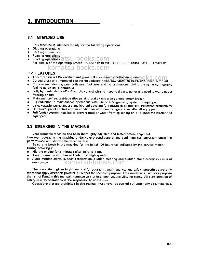 Komatsu wa450l-3jpn Operation manual cover Page 4 Komatsu wa450l-3jpn Operation manual cover Page 4