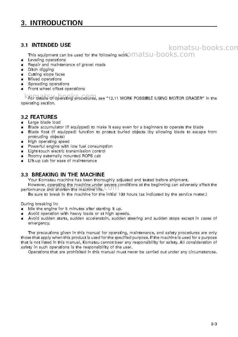 Komatsu gd825a-2jpn Operation manual cover Page 4 Komatsu gd825a-2jpn Operation manual cover Page 4