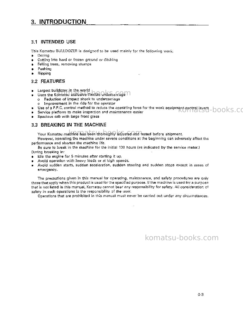 Komatsu d575a-2jpn Operation manual cover Page 4