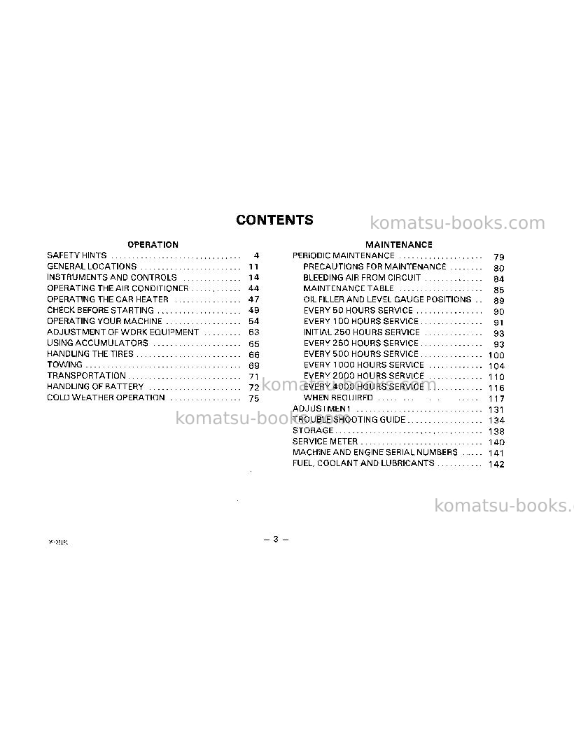 Komatsu wa400-1jpn Operation manual cover Page 4