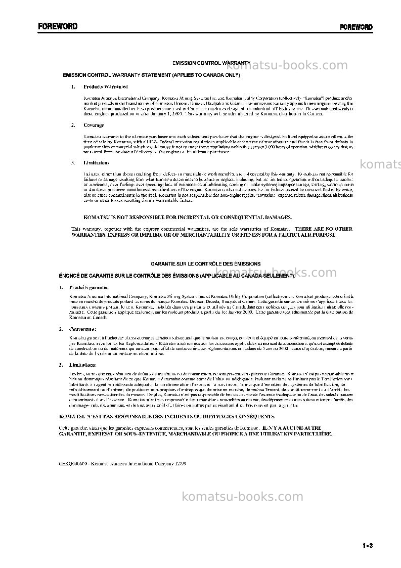 Komatsu pc78us-6jpn Operation manual cover Page 4 Komatsu pc78us-6jpn Operation manual cover Page 4