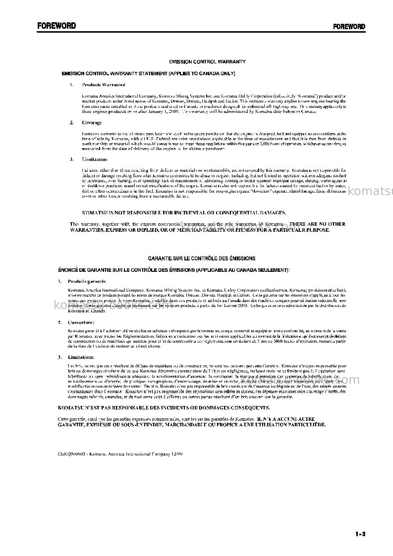 Komatsu pc600-6jpn Operation manual cover Page 4 Komatsu pc600-6jpn Operation manual cover Page 4