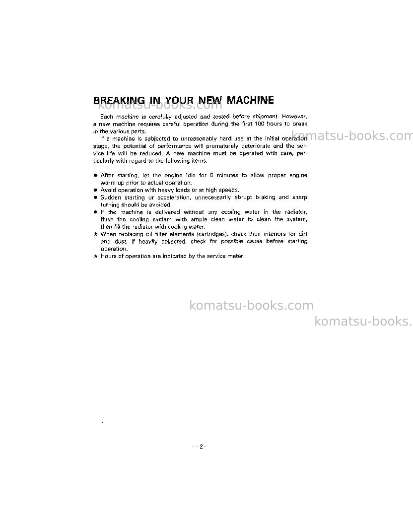 Komatsu pc200-5usa Operation manual cover Page 4 Komatsu pc200-5usa Operation manual cover Page 4
