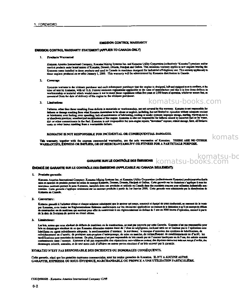 Komatsu hd325-6jpn-tm cntrl system Operation manual cover Page 4 Komatsu hd325-6jpn-tm cntrl system Operation manual cover Page 4
