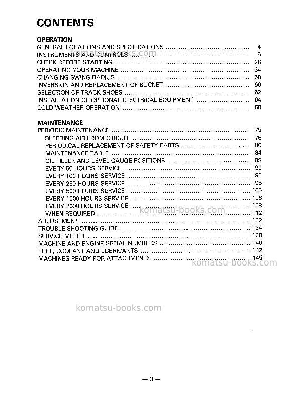 Komatsu pc60-6jpn-custom Operation manual cover Page 4 Komatsu pc60-6jpn-custom Operation manual cover Page 4