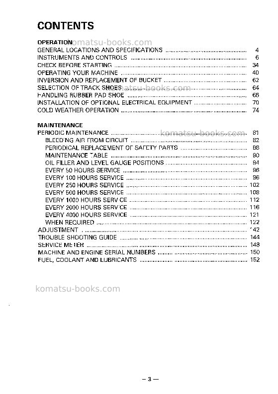 Komatsu pc120-5jpn-custom Operation manual cover Page 4 Komatsu pc120-5jpn-custom Operation manual cover Page 4