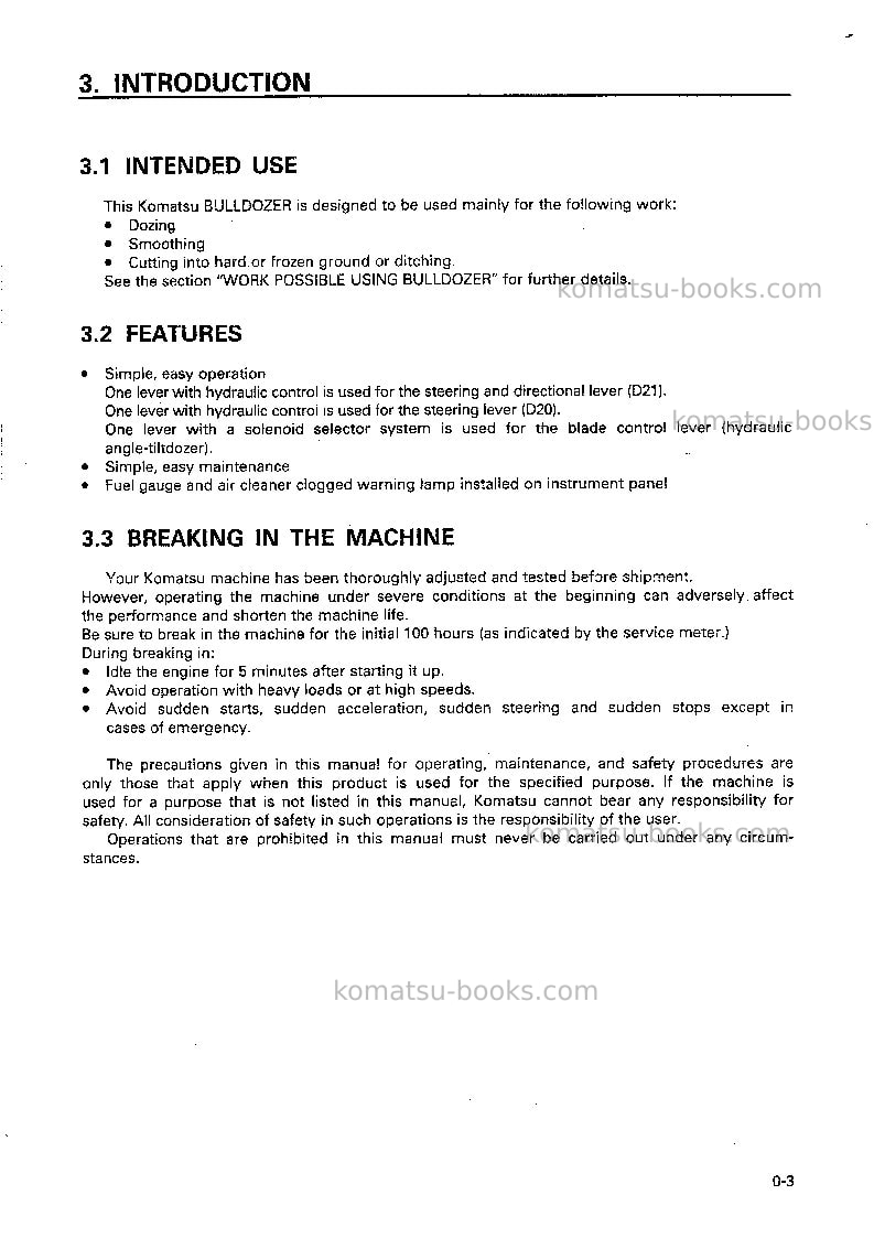 Komatsu d20a-7jpn Operation manual cover Page 4 Komatsu d20a-7jpn Operation manual cover Page 4