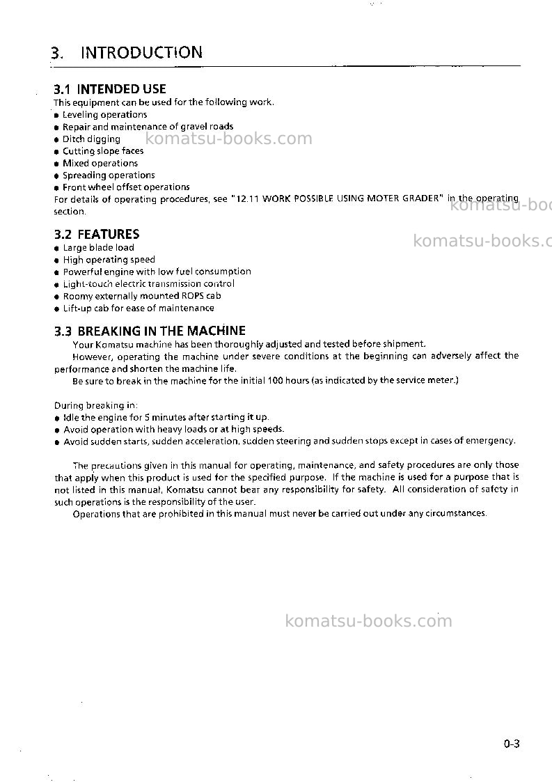 Komatsu gd825a-2jpn Operation manual cover Page 4