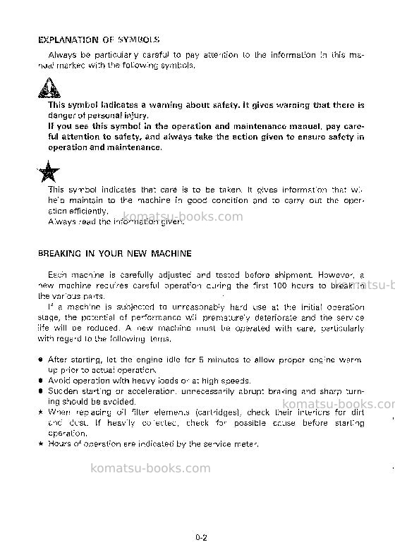 Komatsu pc01-1jpn-a Operation manual cover Page 4 Komatsu pc01-1jpn-a Operation manual cover Page 4