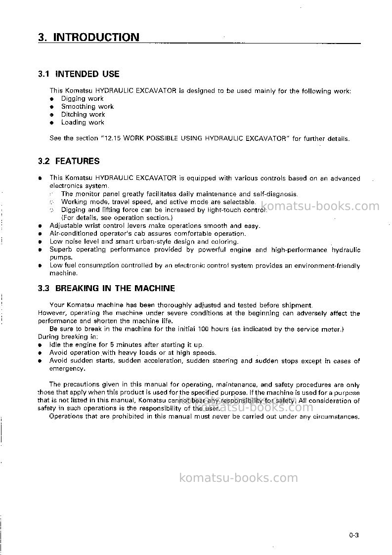 Komatsu pc210-6jpn Operation manual cover Page 4 Komatsu pc210-6jpn Operation manual cover Page 4