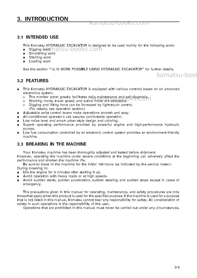 Komatsu pc210-6jpn Operation manual cover Page 4 Komatsu pc210-6jpn Operation manual cover Page 4