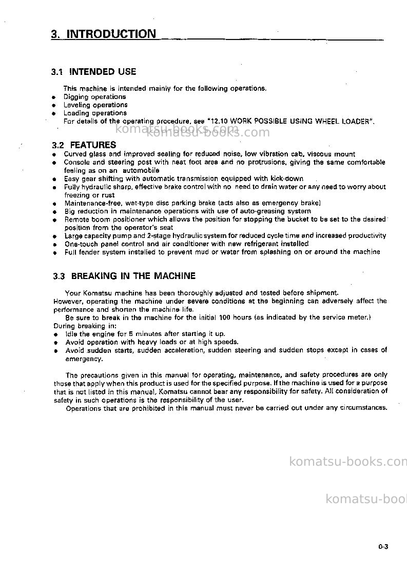 Komatsu wa450-3jpn Operation manual cover Page 4