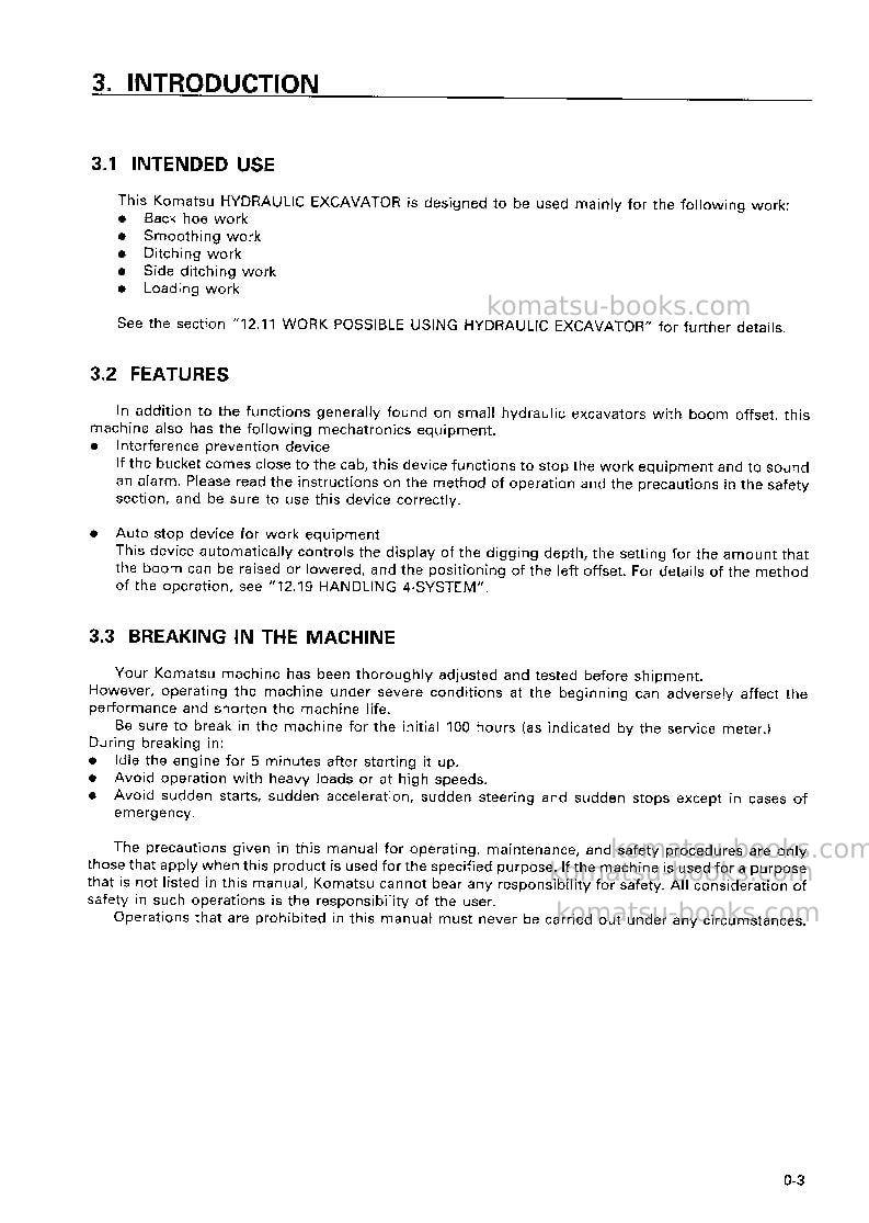 Komatsu pc75uu-2jpn Operation manual cover Page 4 Komatsu pc75uu-2jpn Operation manual cover Page 4