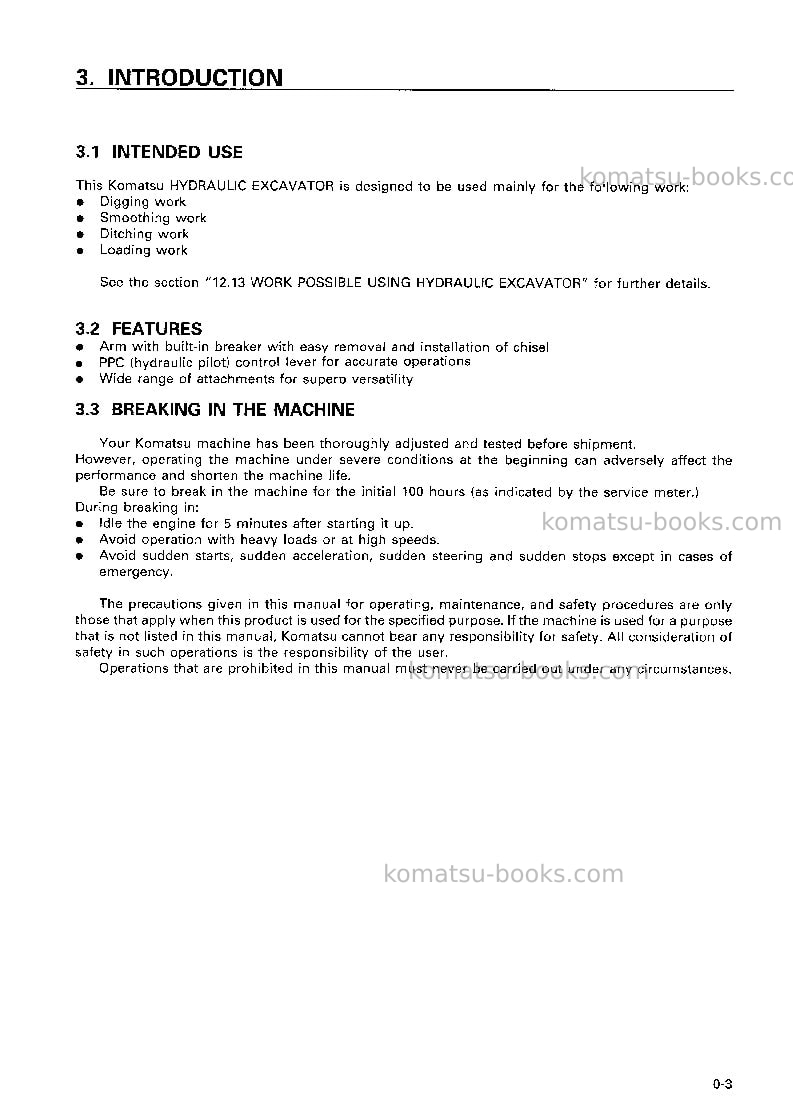 Komatsu pc05-7jpn Operation manual cover Page 4 Komatsu pc05-7jpn Operation manual cover Page 4
