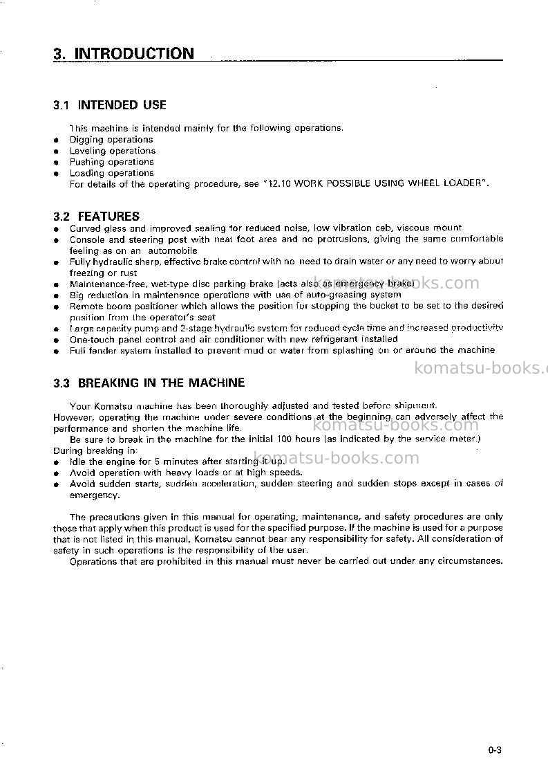 Komatsu wa470-3jpn Operation manual cover Page 4 Komatsu wa470-3jpn Operation manual cover Page 4