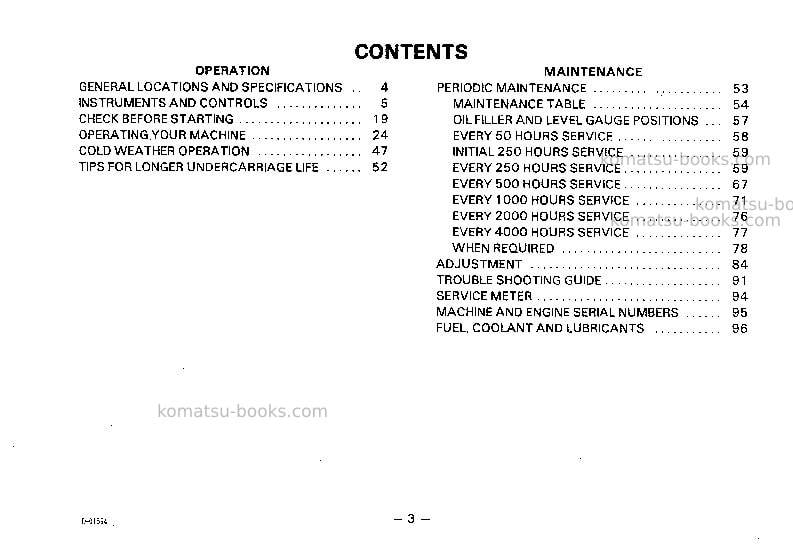 Komatsu d20pll-6jpn Operation manual cover Page 4 Komatsu d20pll-6jpn Operation manual cover Page 4