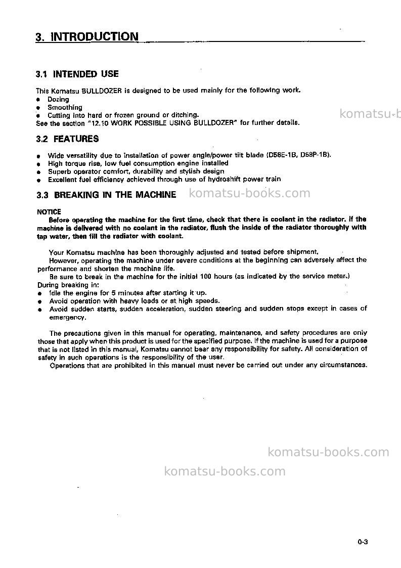 Komatsu d58e-1jpn-power angle and tilt dozer Operation manual cover Page 4 Komatsu d58e-1jpn-power angle and tilt dozer Operation manual cover Page 4