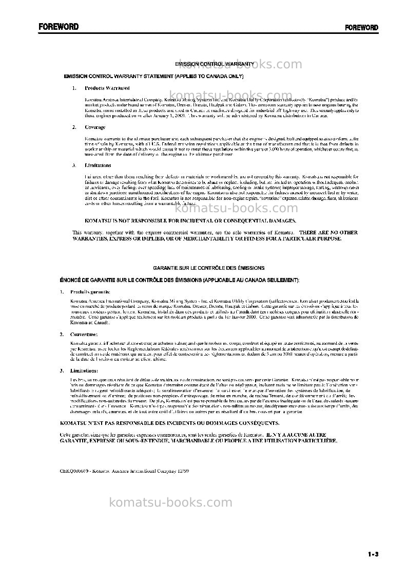 Komatsu pc750-6jpn-minor change Operation manual cover Page 4 Komatsu pc750-6jpn-minor change Operation manual cover Page 4