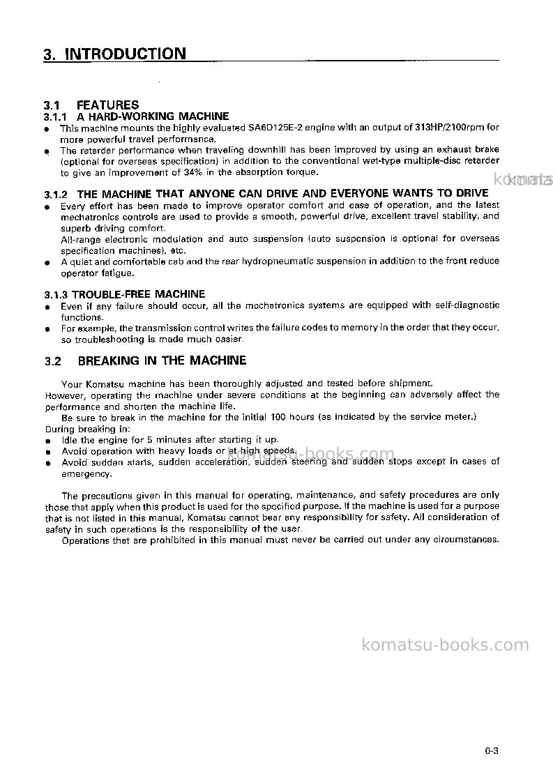 Komatsu hd255-5jpn Operation manual cover Page 4 Komatsu hd255-5jpn Operation manual cover Page 4