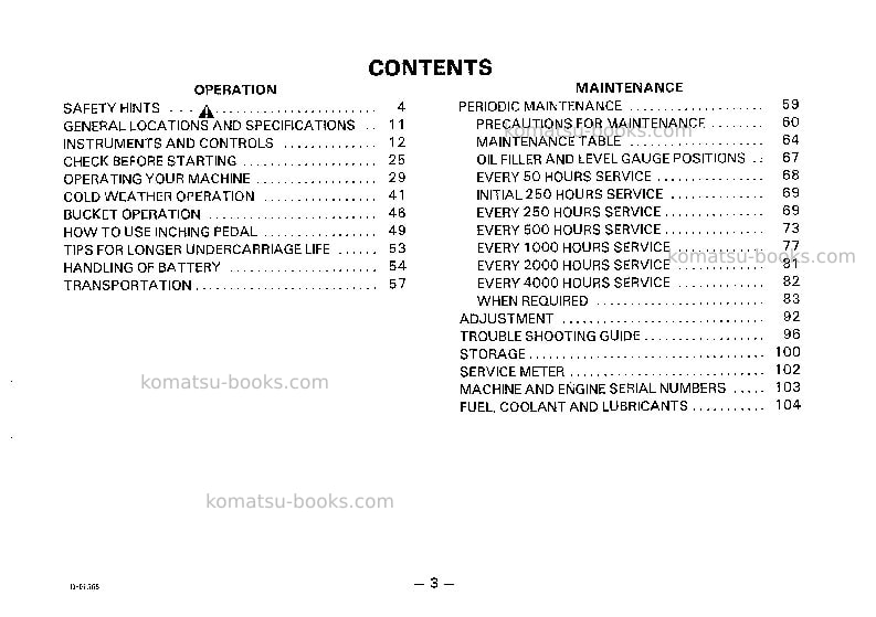 Komatsu d31q-18jpn Operation manual cover Page 4 Komatsu d31q-18jpn Operation manual cover Page 4