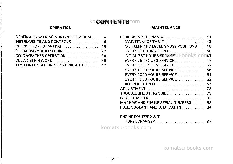 Komatsu d37e-2jpn Operation manual cover Page 4 Komatsu d37e-2jpn Operation manual cover Page 4