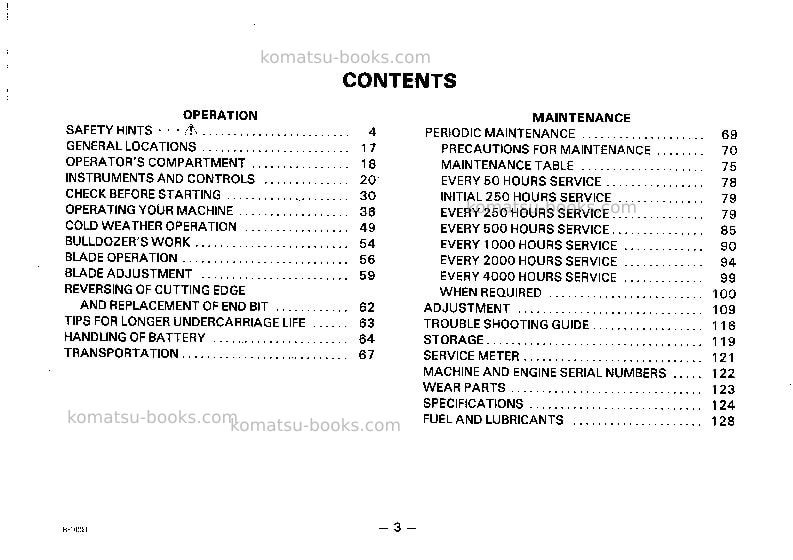 Komatsu d50p-17jpn Operation manual cover Page 4 Komatsu d50p-17jpn Operation manual cover Page 4