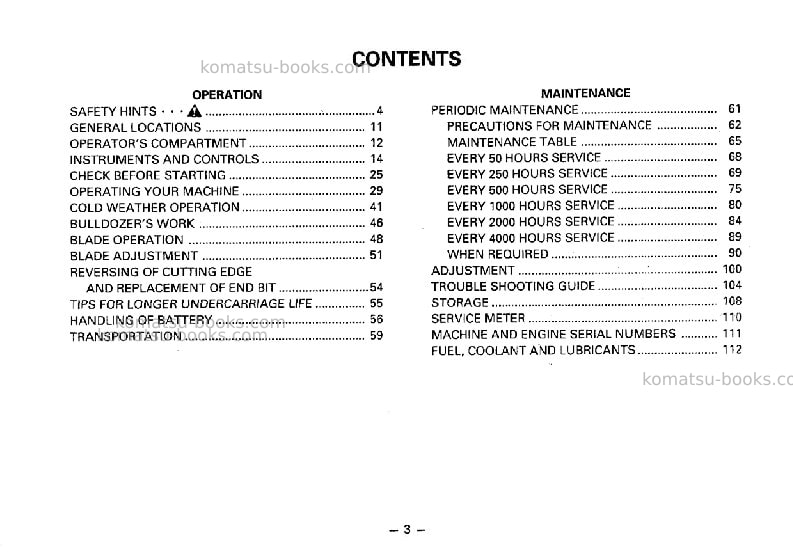 Komatsu d53p-17jpn Operation manual cover Page 4
