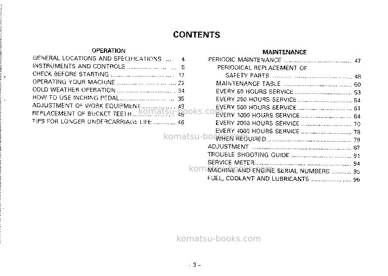 Komatsu d57s-1jpn Operation manual cover Page 4