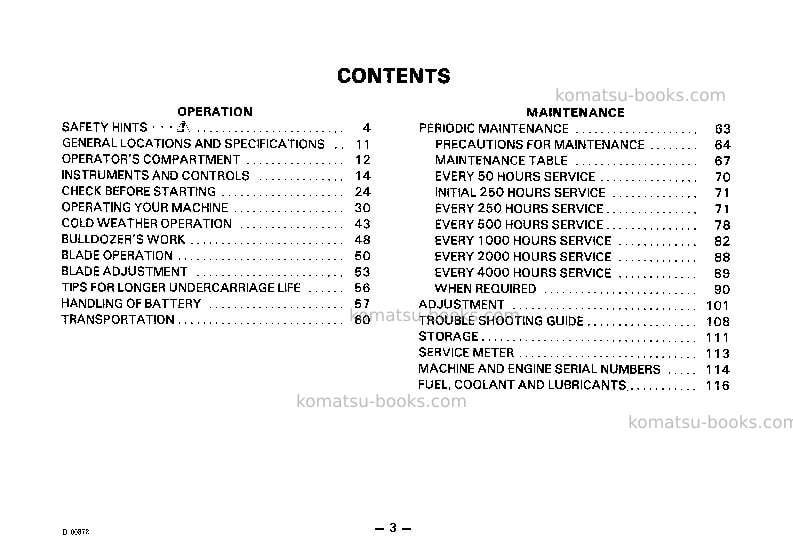 Komatsu d60pl-8jpn Operation manual cover Page 4
