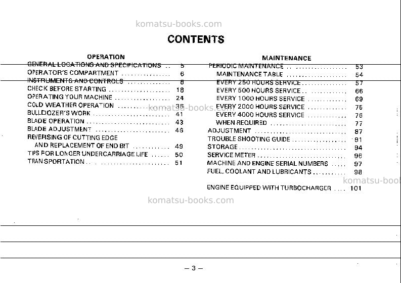 Komatsu d65e-8jpn Operation manual cover Page 4 Komatsu d65e-8jpn Operation manual cover Page 4