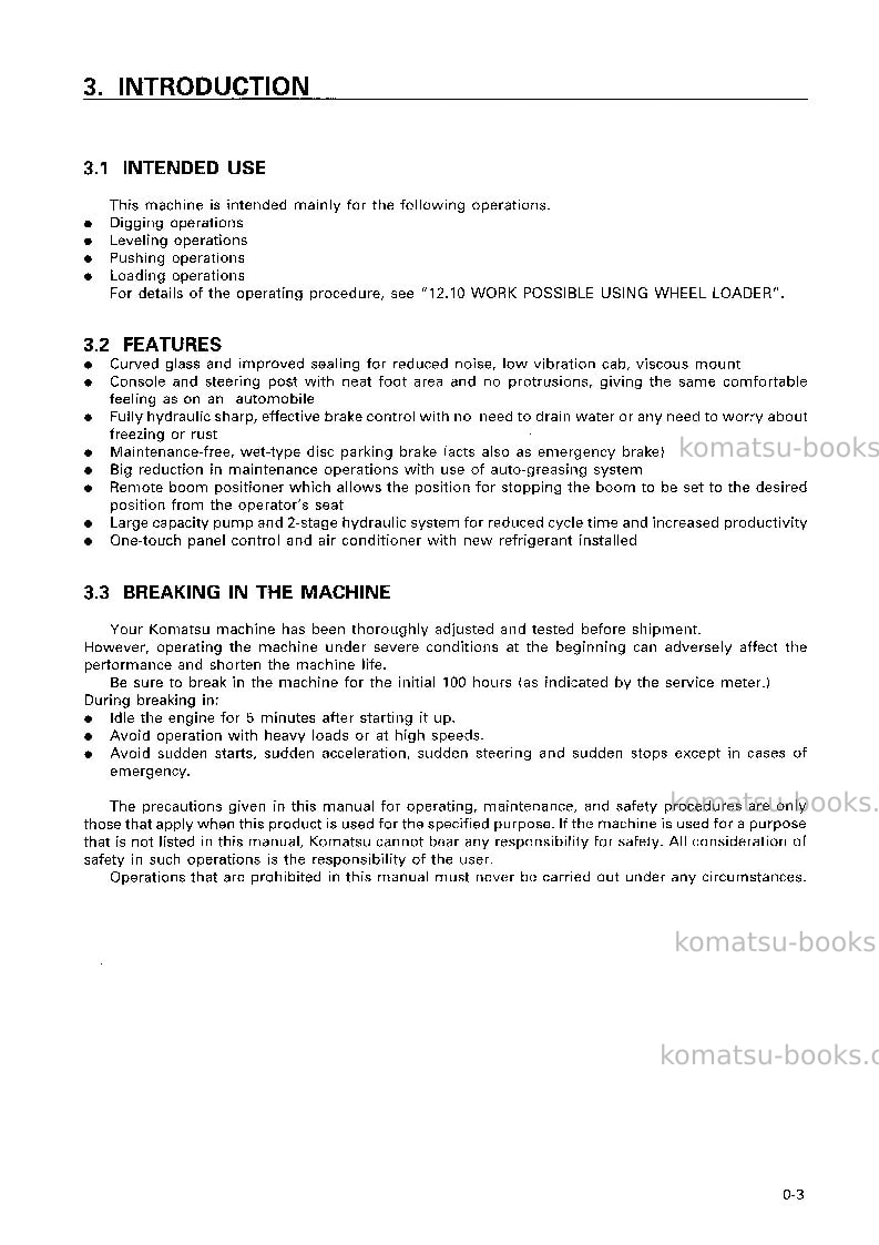 Komatsu wa500-3jpn Operation manual cover Page 4
