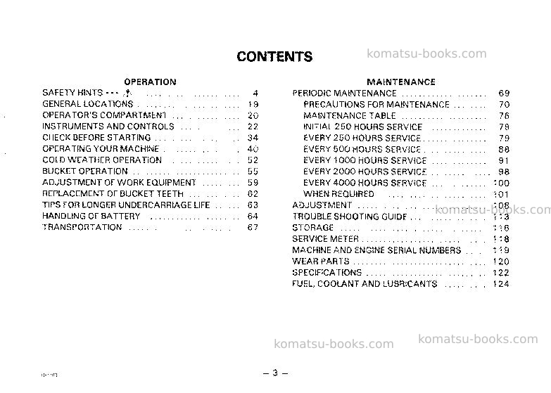 Komatsu d65s-8jpn Operation manual cover Page 4 Komatsu d65s-8jpn Operation manual cover Page 4