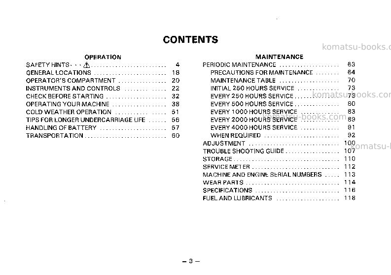 Komatsu d60f-8jpn-a Operation manual cover Page 4