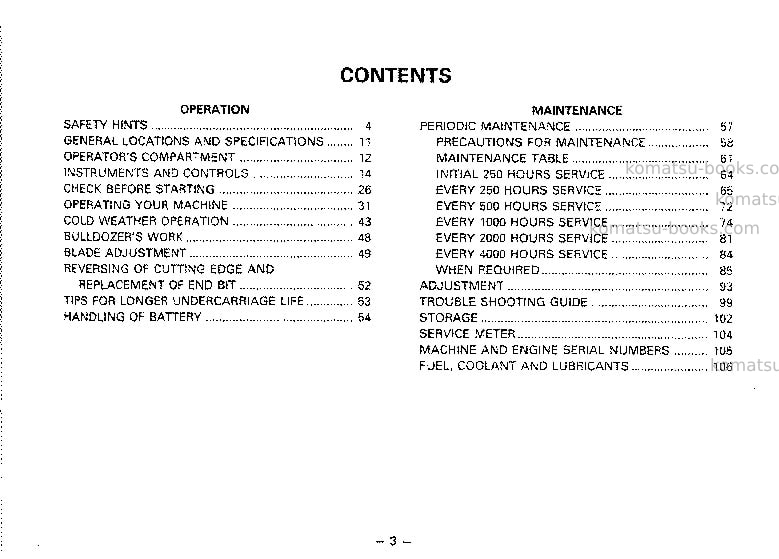 Komatsu d85a-21jpn-b Operation manual cover Page 4