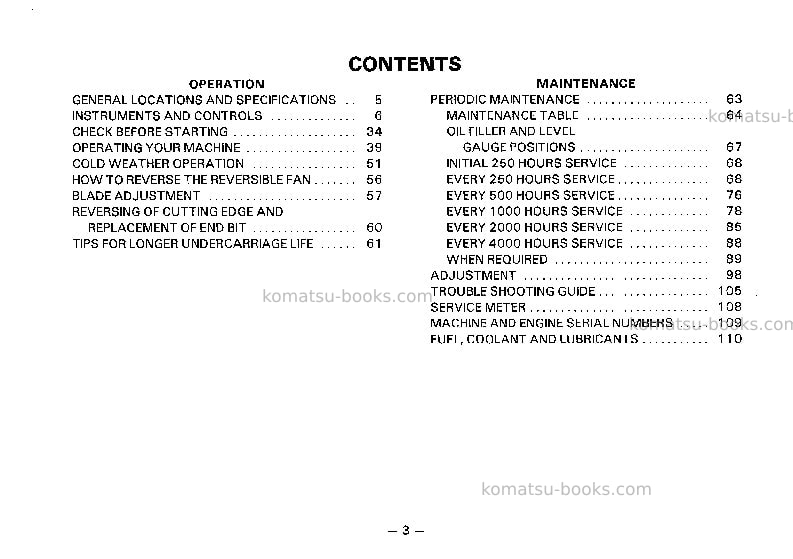 Komatsu d135a-1jpn Operation manual cover Page 4 Komatsu d135a-1jpn Operation manual cover Page 4